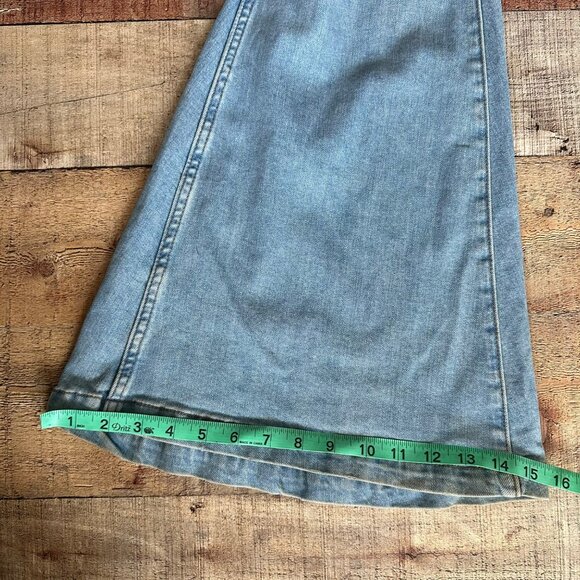 Vintage Wrangler Light Wash Denim Bell Bottom Jeans Womens Flared High Waist 27 - Picture 7 of 12
